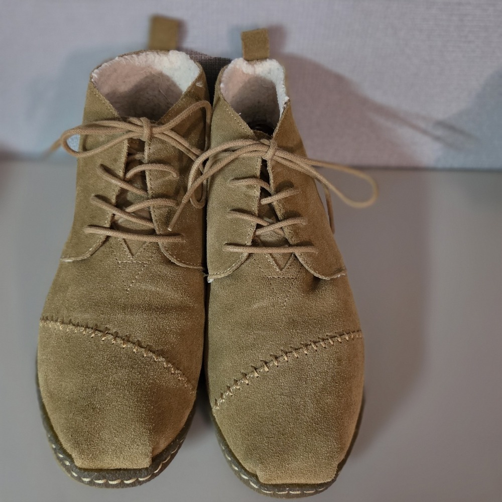 Toms Tan  Suede Chukka Boots Lace-up Moccasin Ankle Boot Mens 10